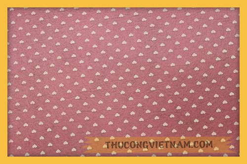 Vải nỉ họa tiết tim 04 màu hồng nhạt